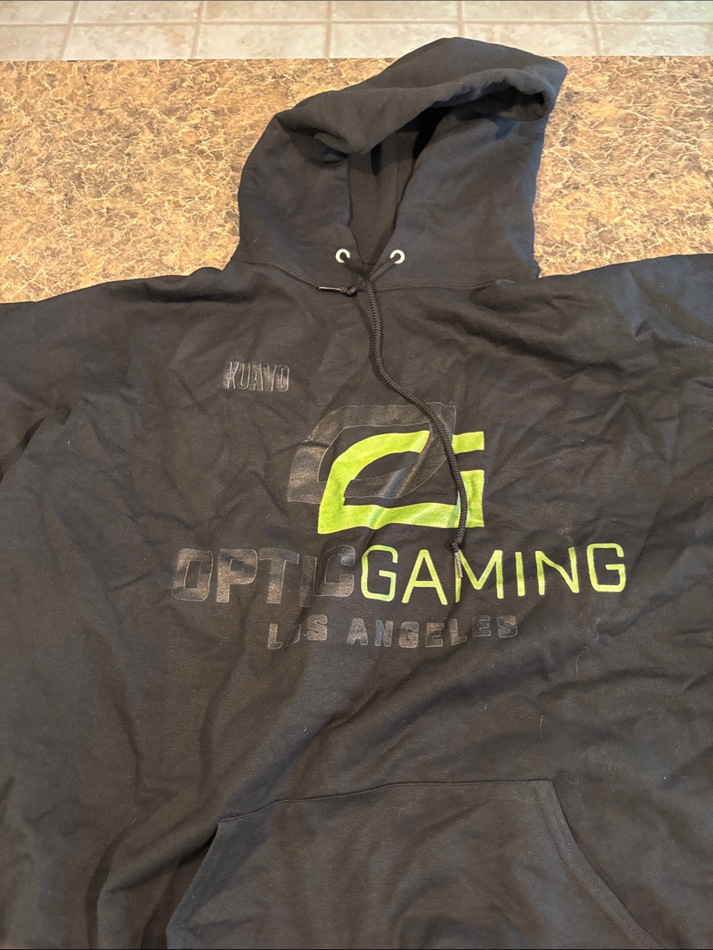 Jerzees Black Hoodie with Neon Green Optic Gaming Logo